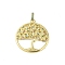 Brass Micro Pave Cubic Zirconia Pendants, Real 18K Gold Plated, Tree of Life, Colorful, 30x27x2.5mm, Hole: 5x2.8mm