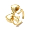 Brass Open Rings, Bowknot, Real 18K Gold Plated, Inner Diameter: 17mm