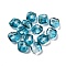 Baking Paint Transparent Glass Beads, with Gold Foil, Nuggest, Dark Turquoise, 10.5x11.5x6.5mm, Hole: 1.1mm