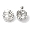 Non-Tarnish Chunky Oval 304 Stainless Steel Stud Earrings for Women, Stainless Steel Color, 26x21.5mm