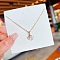 Acrylic with Rhinestone Pendant Necklaces, Titanium Steel Cable Chain Necklaces , Shell Shape,  8.27~19.69 inch(21~50cm) 