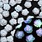 Luminous Resin Decoden Cabochons, Glow in the Dark, Flower, Light Sky Blue, 9.5~10x5mm