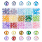 PandaHall Elite 180Pcs 15 Colors Transparent Acrylic Beads, AB Color Plated, Round, Mixed Color, 10x9mm, Hole: 2mm, about 12pcs/color