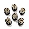 Plating Acrylic Beads, Golden Metal Enlaced, Oval, Black, 17x11.5x6mm, Hole: 1.8mm, 724pcs/500g