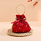 Velvet Cloth Drawstring Bags, Jewelry Bags, Christmas Party Wedding Candy Gift Bags, Red, 15x16cm