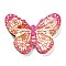 Printed Opaque Acrylic Beads, Butterfly, Hot Pink, 31x41x4.5mm, Hole: 1.5mm