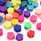 Handmade Polymer Clay Beads, for DIY Jewelry Crafts Supplies, Flower, Mixed Color, 9x9~10x4~5mm, Hole: 1.6mm