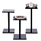 3Pcs 3 Sizes Acrylic Display Stand Risers, for Photo Frame, Jewelry Display, Square, Black, 75x75x120~164mm, 1 size/pc