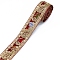 Polyester Embroidery Ribbon, Clothing Ornament, FireBrick, 1-1/8 inch(30mm), about 10Yard/pc