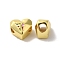 Brass Beads, with Enamel, Lead Free & Cadmium Free, Long-Lasting Plated, Heart, Real 18K Gold Plated, 8.5x9.5x7mm, Hole: 3.5mm