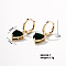 Cute and Stylish European American Heart Hoop Earrings, Black, Golden, 9x8x11mm