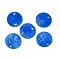 Spray Painted Natural Capiz Shell Connector Charms, Disc, Royal Blue, 15x1.5mm, Hole: 1mm