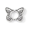 Tibetan Style Alloy Bead Frame, Butterfly, Antique Silver, 12x15.5x3mm, Hole: 1.4mm