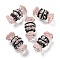 Transparent Acrylic Enamel Beads, Hand Drawn Beads, Candy, Pink, 30.5x17mm, Hole: 2.5mm