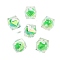 UV Plating Opaque Acrylic Beads, Christmas Theme, Iridescent Two-tone, Polygon, Lime Green, 15x16x16mm, Hole: 3mm