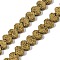 Electroplated Natural Lava Rock Beads Strands, Heart, Golden Plated, 6x6.5x3mm, Hole: 1mm, about 82pcs/strand, 16.14''(41cm)