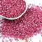 Imitation Cat Eyes Glass Seed Beads, Dyed, Cylinder, Cerise, 1.6x1.3mm, Hole: 0.8mm, about 6666pcs/50g