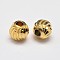 Rack Plating and PVD Vacuum Plating Brass Corrugated Round Spacer Beads, Golden, 4mm, Hole: 1.5mm