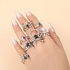 7Pcs Alloy Rhinestone Cuff Rings PW-WG20569-01-1