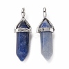 Natural Blue Aventurine Pointed Pendants G-K329-62P-2