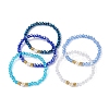 5Pcs Glass & Brass & Acrylic Beaded Stretch Bracelets Set BJEW-JB09677-01-4