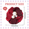 Cloth 3D Flower Brooch Pin JEWB-WH0022-92A-2