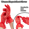 AHADERMAKER 6 Pairs 6 Style Flower Pattern Lace Gloves AJEW-GA0006-10-4