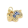 Rack Plating Brass Micro Pave Clear Cubic Zirconia Pendants KK-U032-25G-02-2