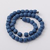 Round Synthetic Lava Rock Dyed Beads Strands G-N0105-21-2