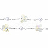 Glass Butterfly & ABS Plastic Pearl Beaded Chains CHS-N003-02-01-4