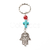 Mixed Gemstone Bead and Synthetic Turquoise beads Keychain KEYC-JKC00267-2