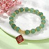 Natural Green Aventurine Round Beaded Bracelets BJEW-JB09846-01-2