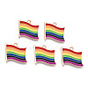 Rainbow Color Pride Flag Alloy Enamel Pendants ENAM-K067-10-1