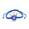 Big Evil Eye Braided Bead Bracelet BJEW-JB07109-01-1