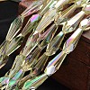 Full Rainbow Plated Faceted Teardrop Glass Bead Strands EGLA-J096-FR02-1