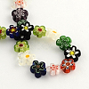 Flower Handmade Millefiori Glass Beads Strands LK-R004-18-2