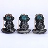 3Pcs 3 Styles Ceramic Decorations Lotus Frog Flowback Incense Stove Ceramic Incense Stove Decorations Gift JX846A-1