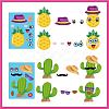 48 Sheets 8 Styles Summer Paper Make a Face Stickers DIY-WH0467-009-3