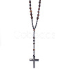 Natural Tiger Eye Rosary Bead Necklace WG81562-01-1