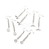 Tarnish Resistant Curb Chains with Charm Long Dangle Earrings EJEW-JE04963-1