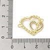 Rack Plating Brass Micro Pave  Clear Cubic Zirconia Double Heart Connector Charms KK-C052-41A-G-3