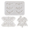 Pandahall 3Pcs 3 Styles DIY Bat Pendants Silhouette Silicone Molds DIY-TA0005-27-2