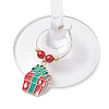 Christmas Alloy Enamel Wine Glass Charms AJEW-JO00258-3