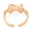 Natural Shell Criss Cross Open Cuff Ring with Cubic Zirconia RJEW-G288-05G-3