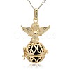 Golden Tone Brass Hollow Round Cage Pendants KK-J238-06G-3