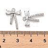 Brass Micro Pave Clear Cubic Zirconia Pendants KK-C054-23P-3