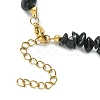 Natural Obsidian Bullet & Synthetic Moonstone Beaded Necklaces NJEW-JN04406-01-4