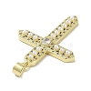 Rack Plating Brass Micro Pave Cubic Zirconia & Imitation Pearl Pendants KK-R163-02G-01-2