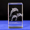 3D Laser Engraving Animal Glass Figurine DJEW-R013-01F-1