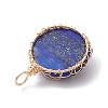 Natural Lapis Lazuli Dyed Copper Wire Wrapped Pendants PALLOY-JF02436-03-3